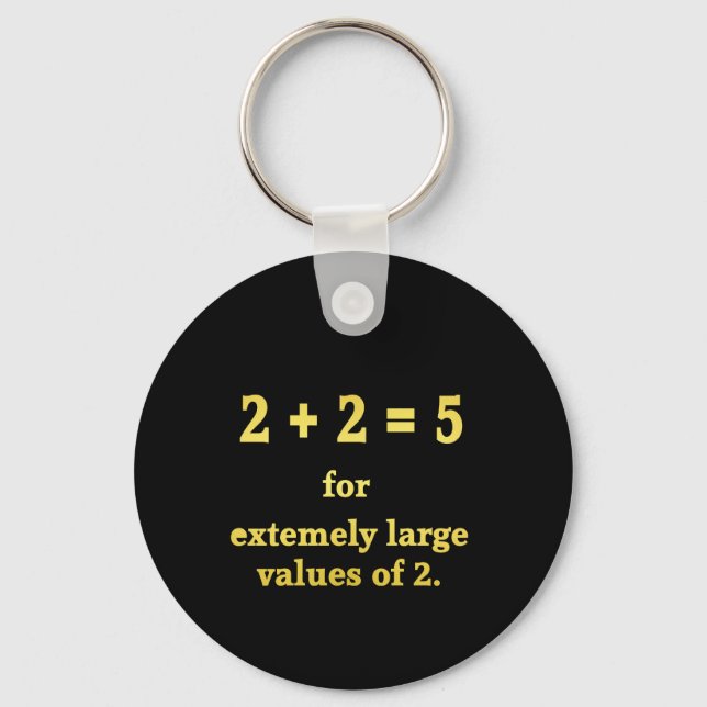 2 + 2 = 5  Funny Math Joke Keychain (Front)