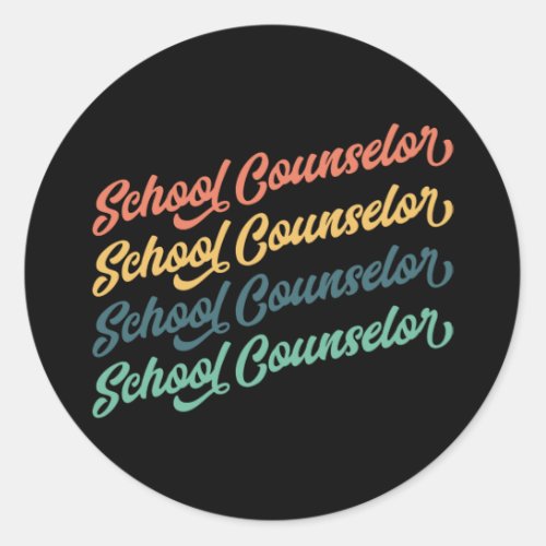 22_ Back To School Vintage School Counselors Classic Round Sticker
