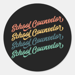2/2- Back To School Vintage School Counselors Classic Round Sticker