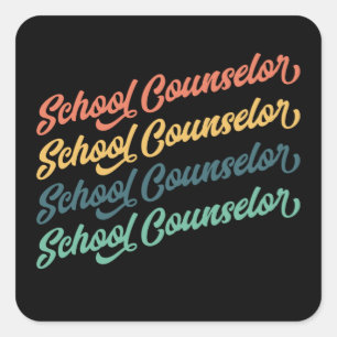 2/2- Back To School Vintage School Counselors Square Sticker