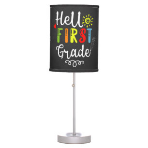 2/2- Hello First Grade Shirt, First Grade Students Table Lamp