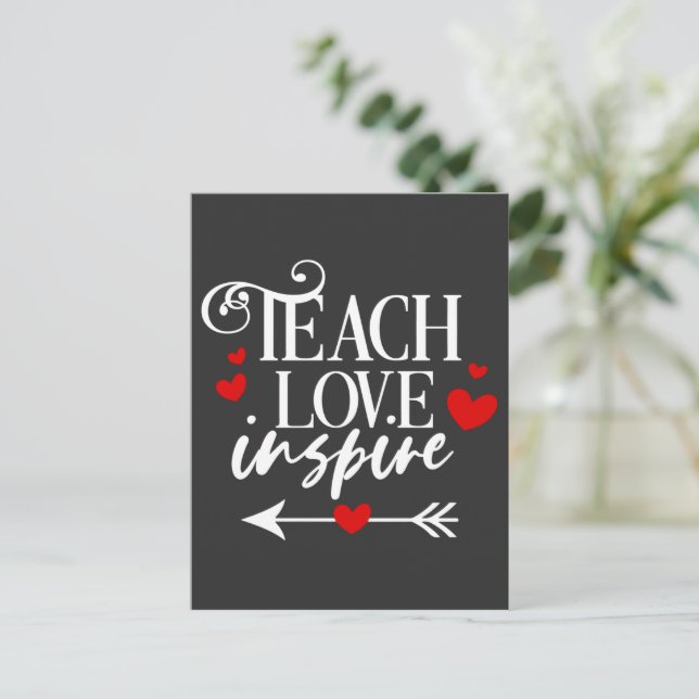 2/2 Teach Love Inspire Shirt kindergarten teachers Postcard (Standing Front)