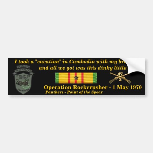 247th Cambodian Vacation Bumper Sticker