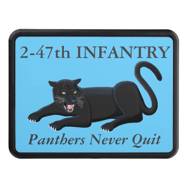 2-47th Infantry Panthers Never Quit Hitch Cover (Front)
