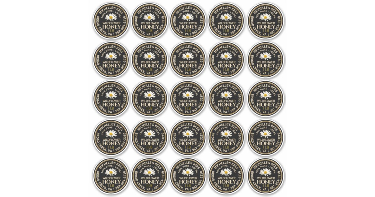 2.5" Honey Mason Jar Wide-mouth canning lid label | Zazzle
