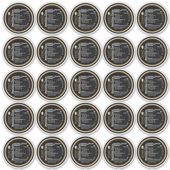 2.5" Honey Nutrition Facts Wildflower Black Daisy Sticker (Front)