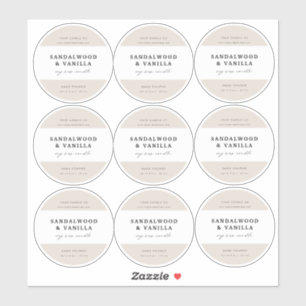 2.5 inch Round Candle Business Tin Sticker Labels