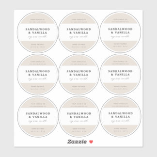 2.5 inch Round Candle Business Tin Sticker Labels