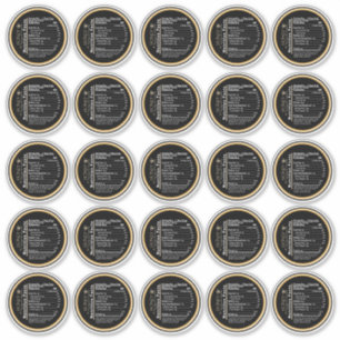 2.5" Manuka Honey Black Gold Honey Nutrition Facts Sticker