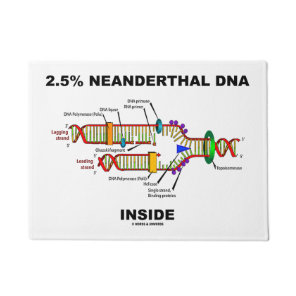 2.5% Neanderthal DNA Inside Biology Geek Humor Doormat