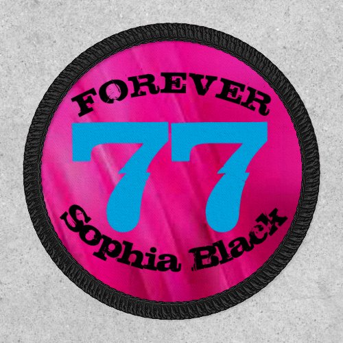 25 Round Forever 77 Sophia Black Iron Patch
