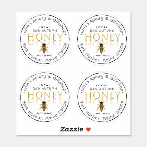 25 Vinyl Circle Honey Mason Jar Size Label