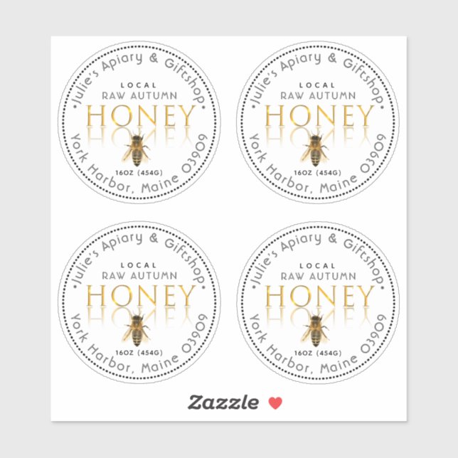 2.5" Vinyl Circle Honey Mason Jar Size Label (Sheet)
