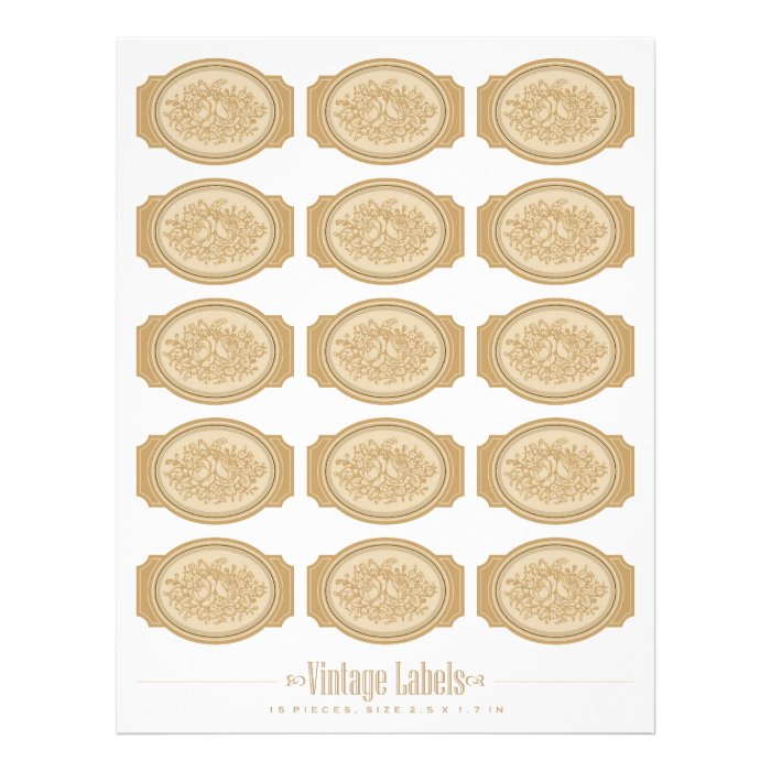 2.5 x 1.7" vintage labels collage sheet custom letterhead