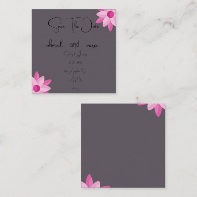 2.5" x 2.5" Enclosure Card - Elegant Customizable  (Front/Back)