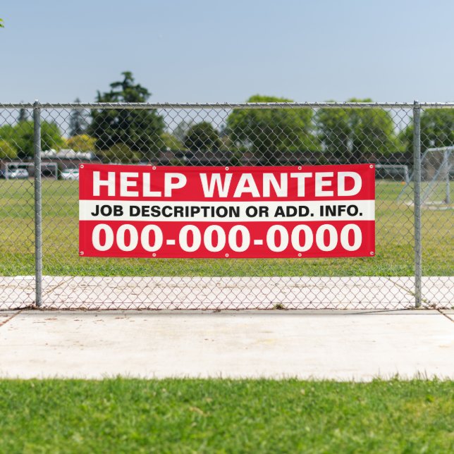 2.5' X 8' Help Wanted Banner (Insitu)