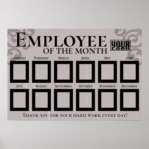 25X3IN photo employee of the month display Poster