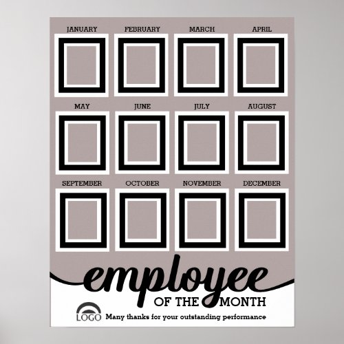 25X3IN photo employee of the month display Poster