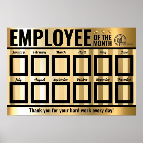 25x3in photo employee of the month recognition poster