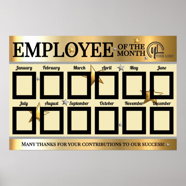 2.5x3in photo employee of the month recognition poster (Front)