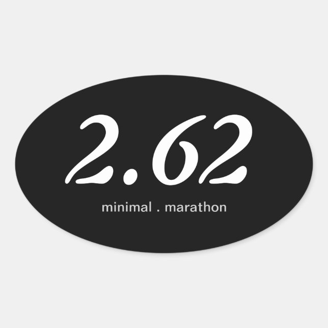 2.62 Ironic Minimalist Marathon Oval Sticker (Front)