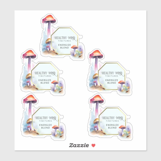 2.7 x 2.9 Inches Mushroom Shaped Labels (Sheet)