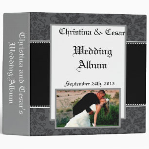 2.8" Photo Binder Black Gray Formal Gothic Print
