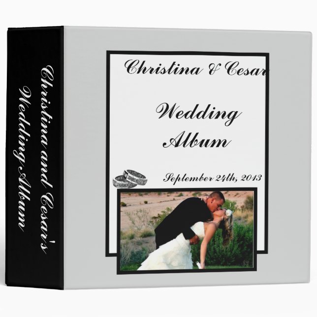 2.8" Photo Binder His/Hers Diamond Wedding Band Ri (Front/Spine)