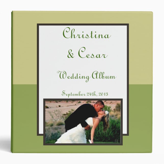 2.8" Photo Binder Japanese Green Bonsai Tree Olive (Front)