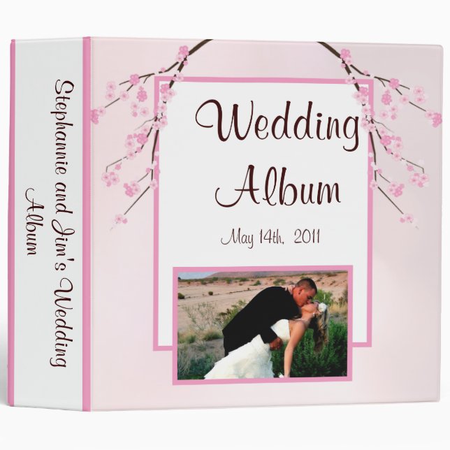 2.8" Photo Binder Pink Cherry Blossom (Front/Spine)