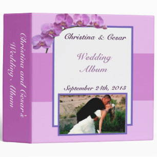 2.8" Photo Binder Purple Orchids on Stem