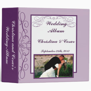2.8" Photo Binder Royal Purple Crown/Swirls lavend