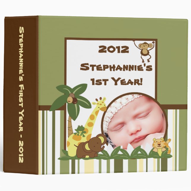 2.8" Photo Binder Scrapbook Jungle Babies (Front/Spine)