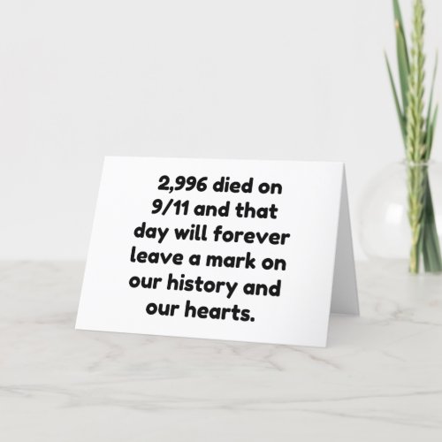 2996 died on 911 and that day will forever leave holiday card