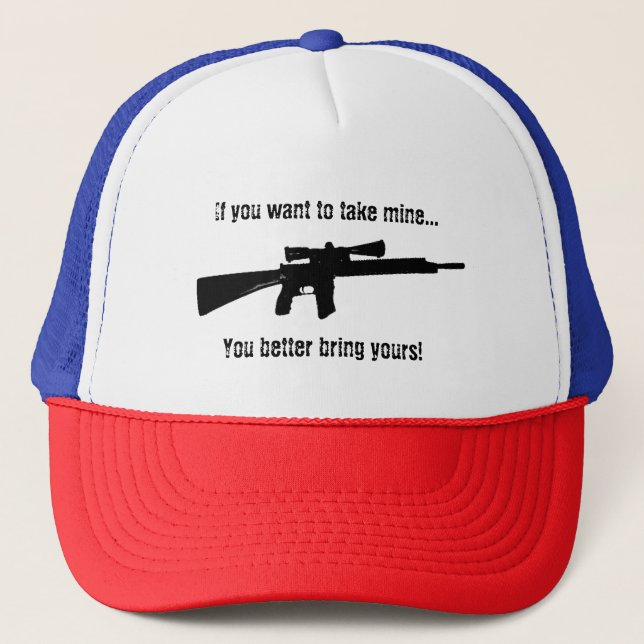 2 A Gun Rights Supporter Pro Second Amendment AR15 Trucker Hat (Front)