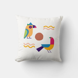 2 abstract but beautiful birds look throw pillow