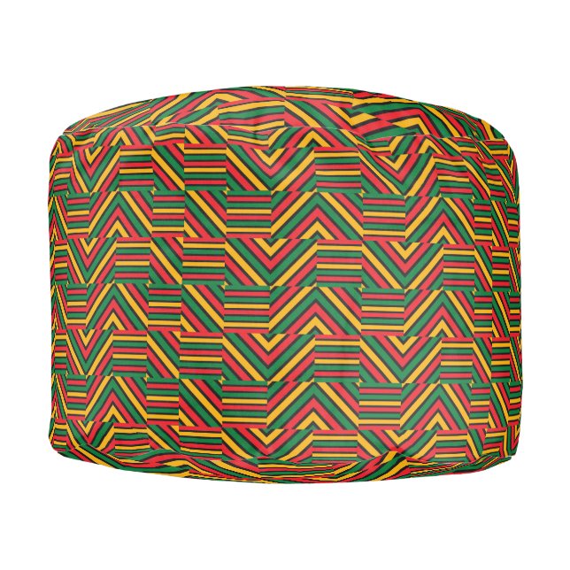 #2 African Print Round Pouf (Front)