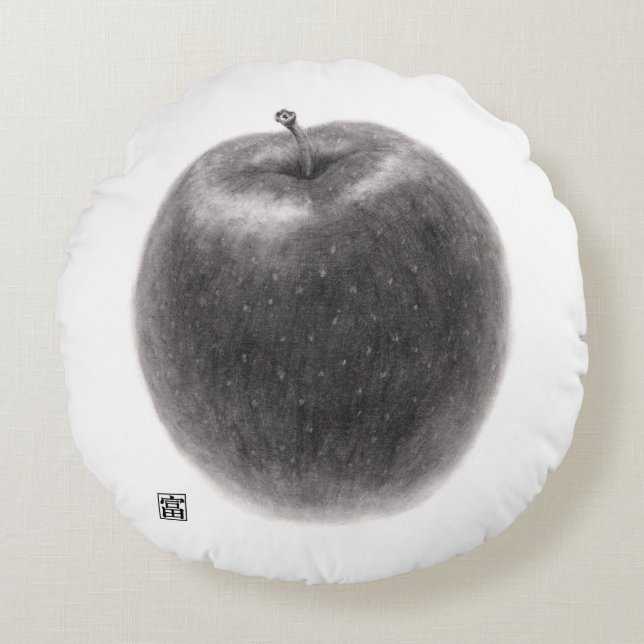 2 apples round pillow (Front)