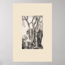 2 Ash Trees Cornwall Eleanor Hughes Restrike