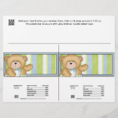 2 Baby Bear Shower Candy Bar Wrappers Party Favors (Front)