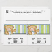 2 Baby Bear Shower Candy Bar Wrappers Party Favors (Front/Back)