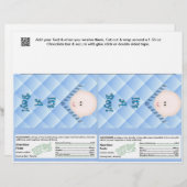 2 Baby Boy Shower Candy Bar Wrappers Party Favors (Front/Back)