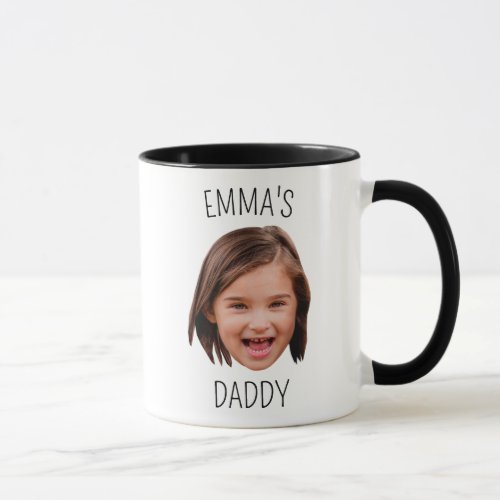 2 Baby Kids Face Photo Front  Back For Dad Mug