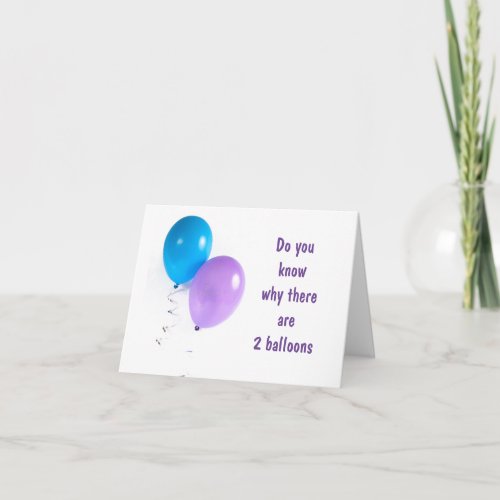 2 BALLOONS FOR A SPECIAL 2 YEAR OLD CARD