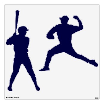 2 Baseball Player Decals In 3 Sizes In Your Colors by YourSportsGifts at Zazzle