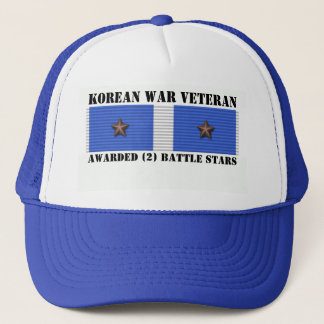2 BATTLE STARS KOREAN WAR VETERAN TRUCKER HAT