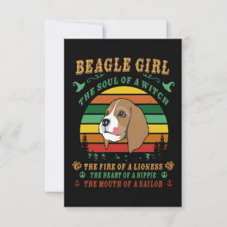 2 Beagle Girl he Soul The Fire The Heart The Mouth Thank You Card