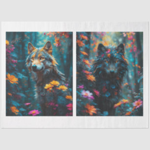 2 Beautiful Wolves Tissue Paper