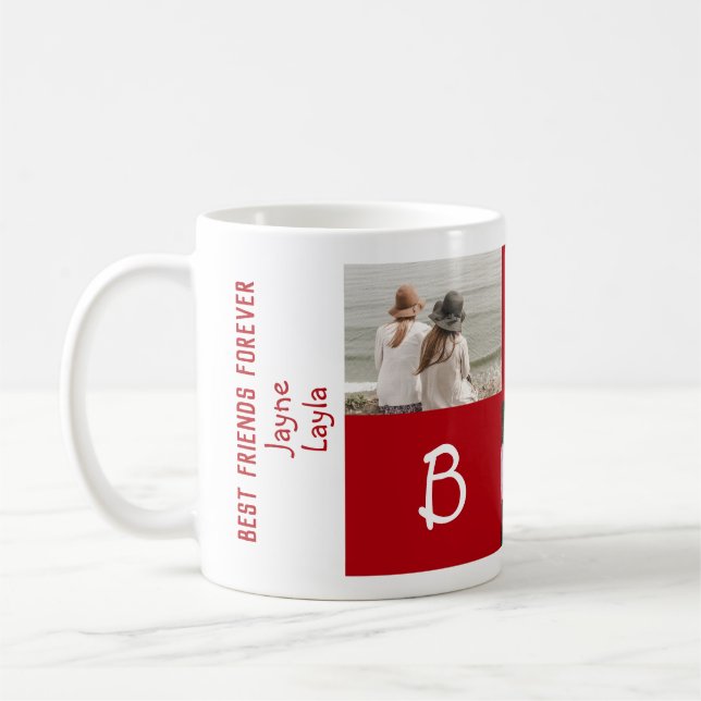 2 Best Friends Forever BFF 3 Photos Left-Handed Coffee Mug (Left)