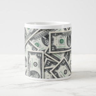 $2 Bill Money Pattern Giant Coffee Mug